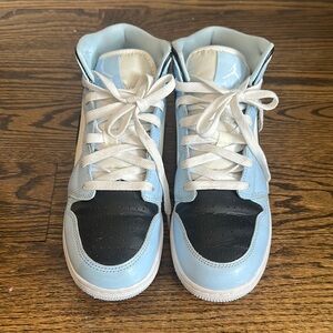 Nike Blue and Black High-Top Sneakers Retro Style